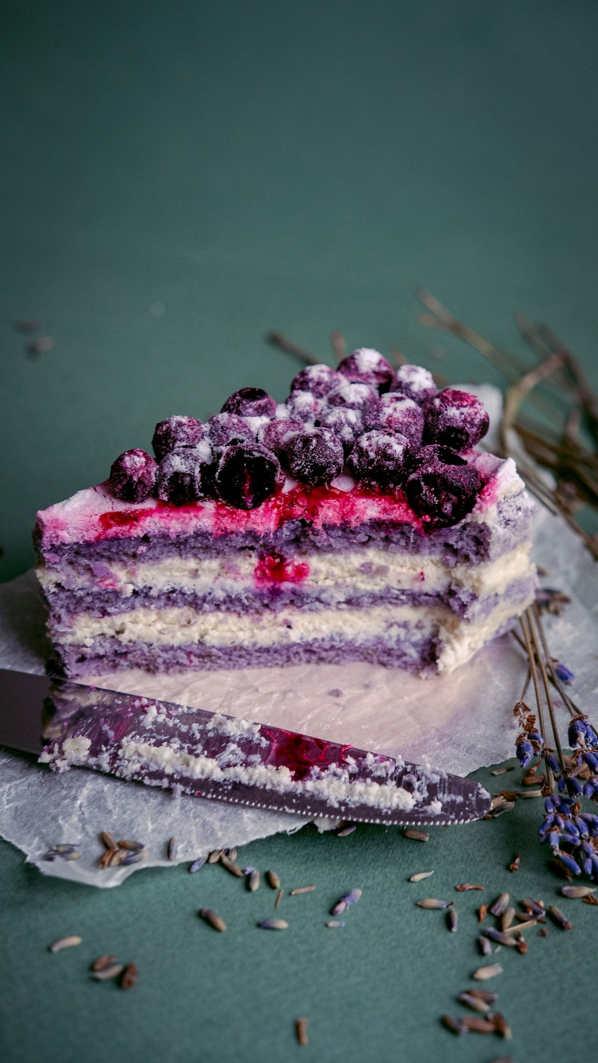 Eggless lemon blueberry cake