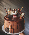 Eggless Nutella Ferrero Rocher cake