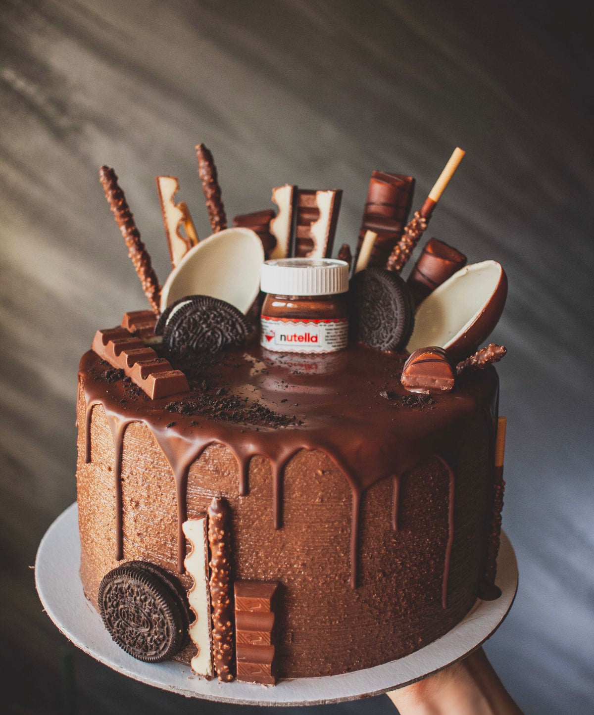 Eggless Nutella Ferrero Rocher cake
