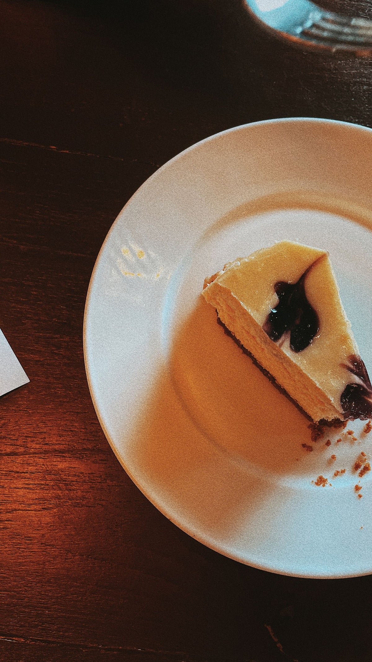 Eggless blueberry cheesecake