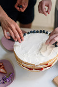 Eggless vanilla white chocolate cake